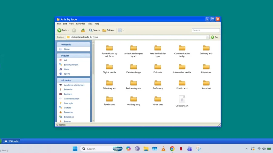 Windows XP spirit brought to Wikipedia