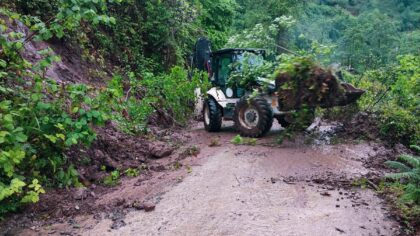 Heavy rain caused a landslide in Rize