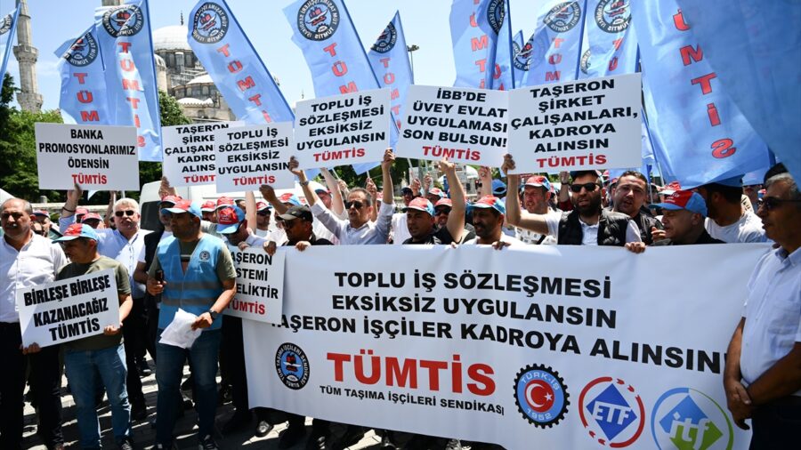 – TÜMTİS İstanbul 1 No’lu Şube Başkanı Ersin Türkmen: – “Yıllardır İBB bünyesinde çalışan bu işçilere defalarca kadro sözü