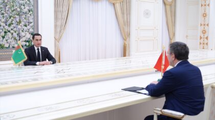 Türkmenistan Devlet Başkanı Berdimuhammedov, Cumhurbaşkanı Yardımcısı Yılmaz’ı kabul etti